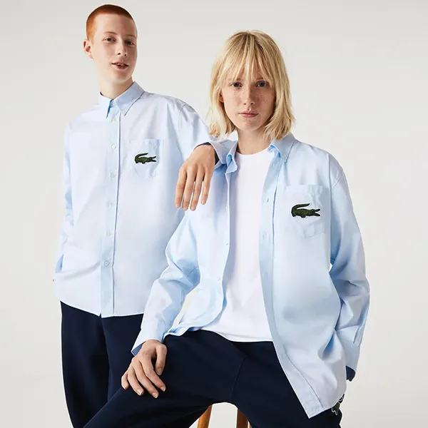 Áo Sơ Mi Nam Lacoste Men's Shirt CH6547 - GN2 Màu Xanh Nhạt Size XS