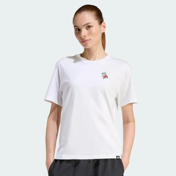 Áo Thun Nữ Adidas White Food Regular Graphic T-Shirt KA5076 Màu Trắng Size L
