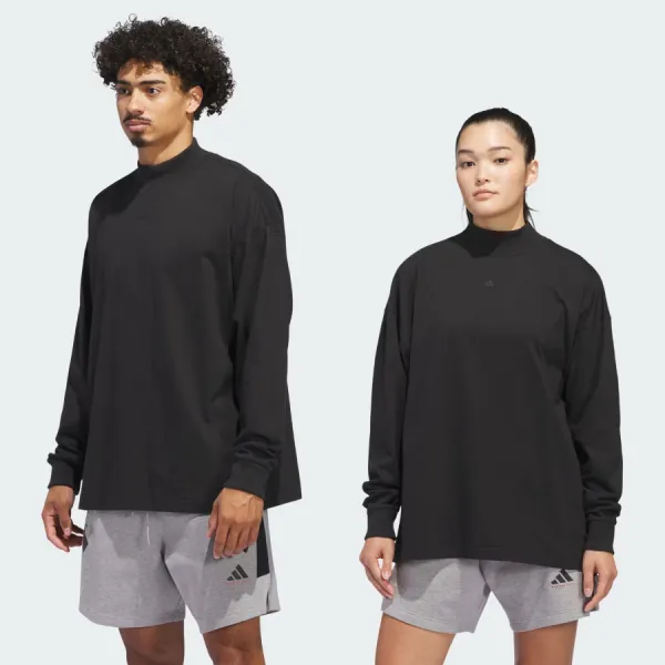 Áo Thun Dài Tay Adidas Basketball Long Sleeve Tee IZ4910 Màu Đen Size S (Form Âu)