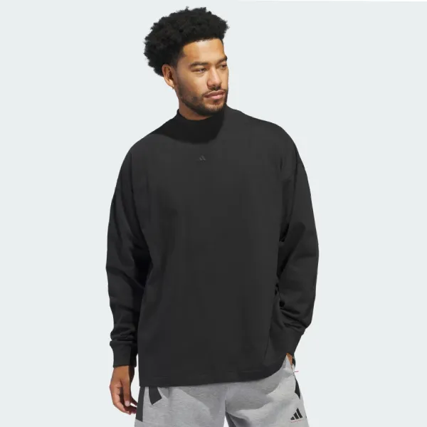 Áo Thun Dài Tay Adidas Basketball Long Sleeve Tee IZ4910 Màu Đen Size S (Form Âu)