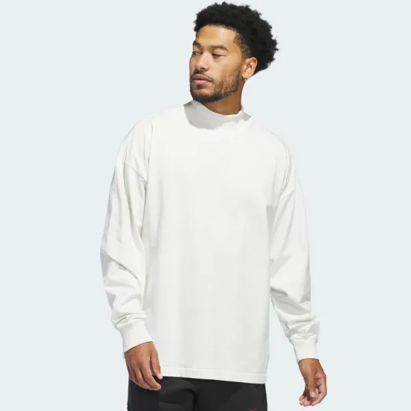 Áo Thun Dài Tay Adidas Basketball Long Sleeve Tee JE3766 Màu Trắng Size XS (Form Âu)