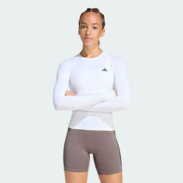 Áo Thun Dài Tay Nữ Adidas Prime Lift Essentials Contour Long-Sleeve Training T-Shirt KD2211 Màu Trắng Size XS
