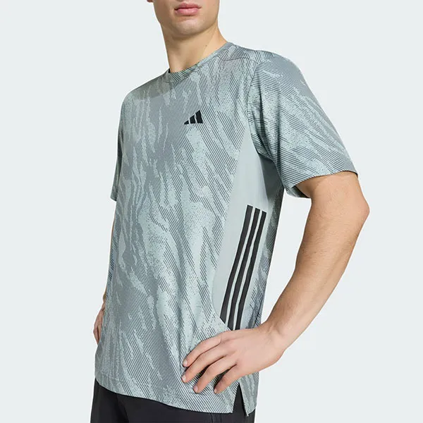 Áo Thun Nam Adidas Cool Intensity Training T-Shirt KQ7536 Màu Xanh Họa Tiết Size M