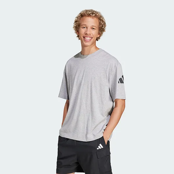 Áo Thun Nam Adidas Loose Fitting T-shirt With 3-Bar Essentials Logo JF3618 Medium Grey Màu Xám Nhạt Size S