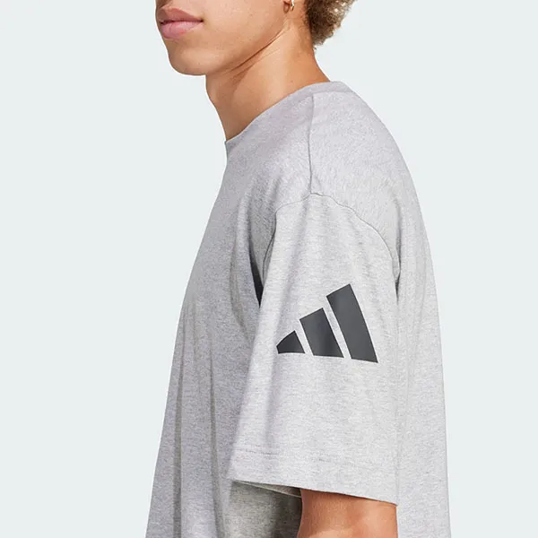 Áo Thun Nam Adidas Loose Fitting T-shirt With 3-Bar Essentials Logo JF3618 Medium Grey Màu Xám Nhạt Size S