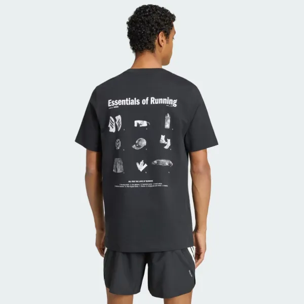 Áo Thun Nam Adidas Run Essentials Graphic KS2502 T-Shirt Màu Đen Size XS