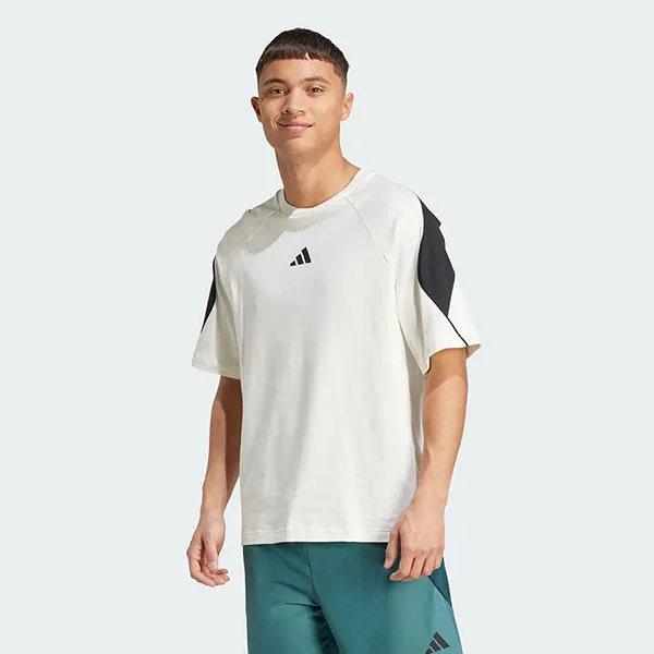 Áo Thun Nam Adidas Stadium T-shirt Off White/ Black JX5640 Màu Trắng Đen Size XS