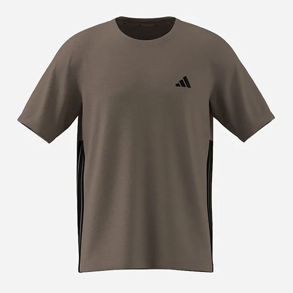 Áo Thun Nam Adidas Workout Essentials Feelready 3 Stripes KD0615 Màu Nâu Xám Size XS