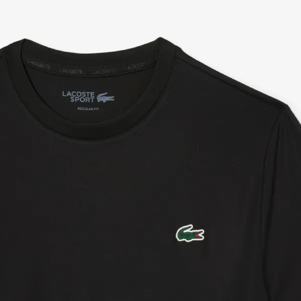 Áo Thun Nam Lacoste UV Protect Lightweight Stretch Sport TH8920 - 031 Tshirt Màu Đen Size 3