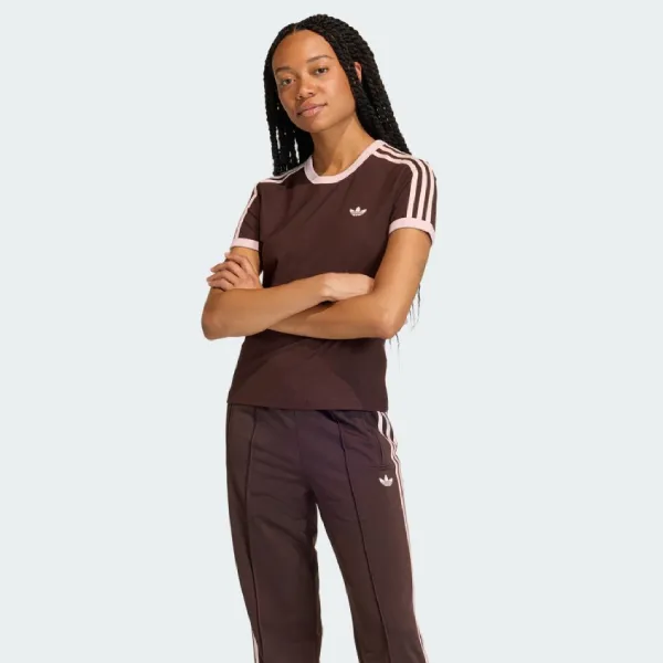 Áo Thun Nữ Adidas 3 Stripes T-Shirt KC9017 Màu Nâu Size S