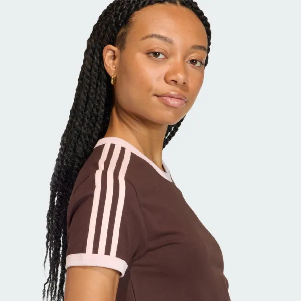 Áo Thun Nữ Adidas 3 Stripes T-Shirt KC9017 Màu Nâu Size S