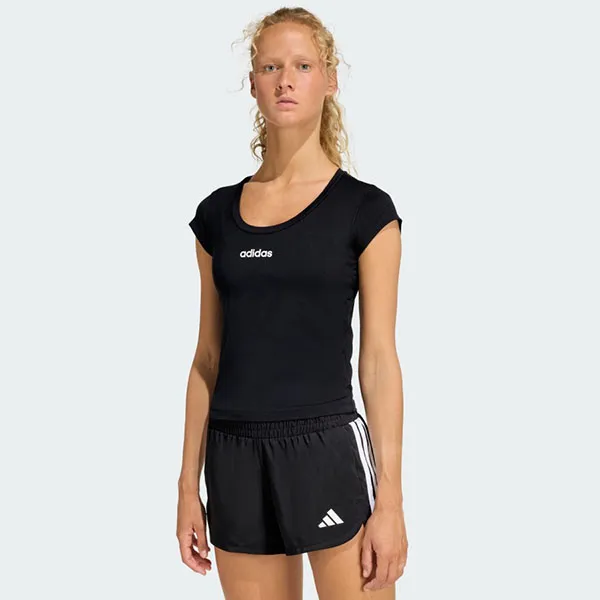 Áo Thun Nữ Adidas Baby Tee Hyperglam Black KC7676 T-Shirt Màu Đen Size XS