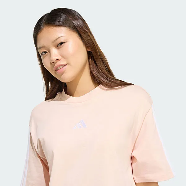 Áo Thun Nữ Adidas Essentials 3-Stripes Boyfriend T-Shirt KC5206 Màu Hồng Phấn Size XS