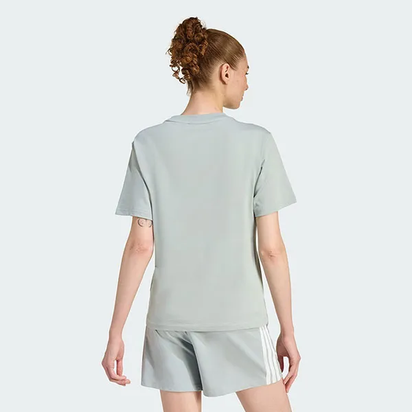 Áo Thun Nữ Adidas Essentials Cotton T-Shirt With Small Logo KC5248 Wonder Sage / White Màu Xanh Xô Thơm Size XS
