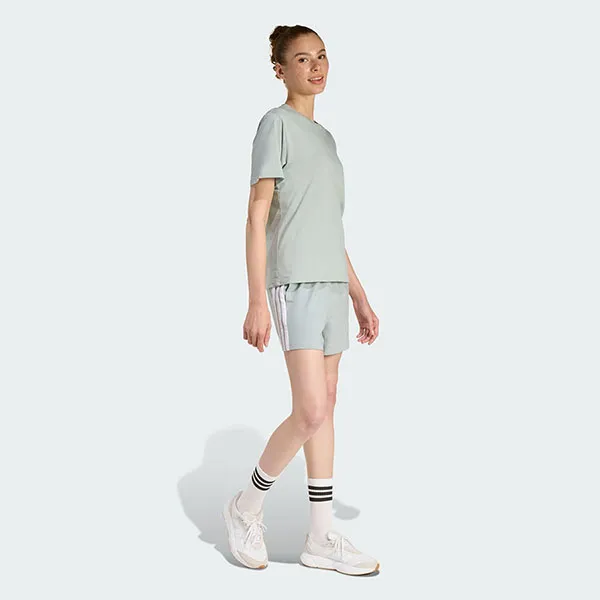 Áo Thun Nữ Adidas Essentials Cotton T-Shirt With Small Logo KC5248 Wonder Sage / White Màu Xanh Xô Thơm Size XS
