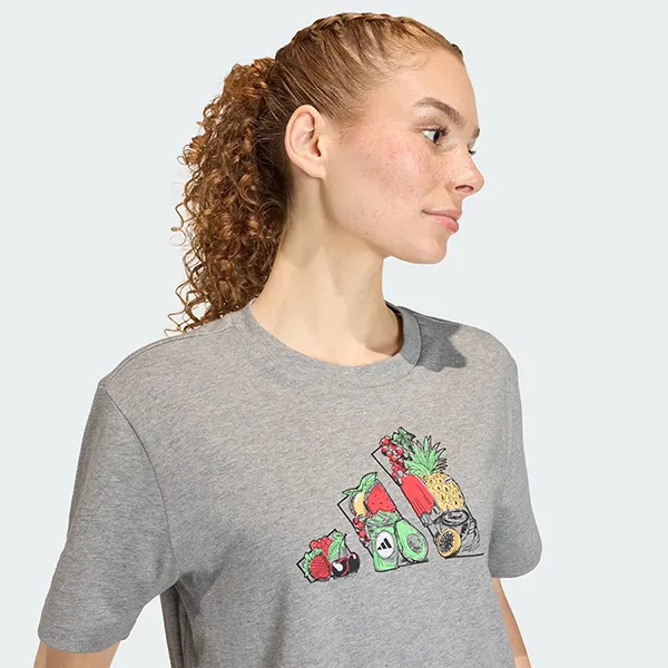 Áo Thun Nữ Adidas Food Cropped Loose Graphic T-Shirt KA5074 Màu Xám Size M