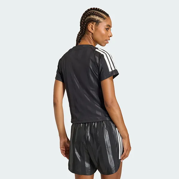 Áo Thun Nữ Adidas Hyperglam 3-Stripes Embossed T-Shirt KC7695 Màu Đen Size S