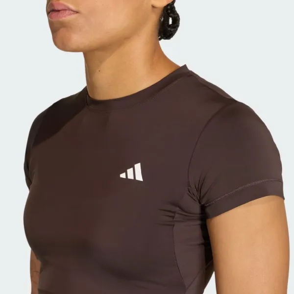 Áo Thun Nữ Adidas PrimeLift Essentials Contour Training KD0114 TShirt Màu Nâu Size XS