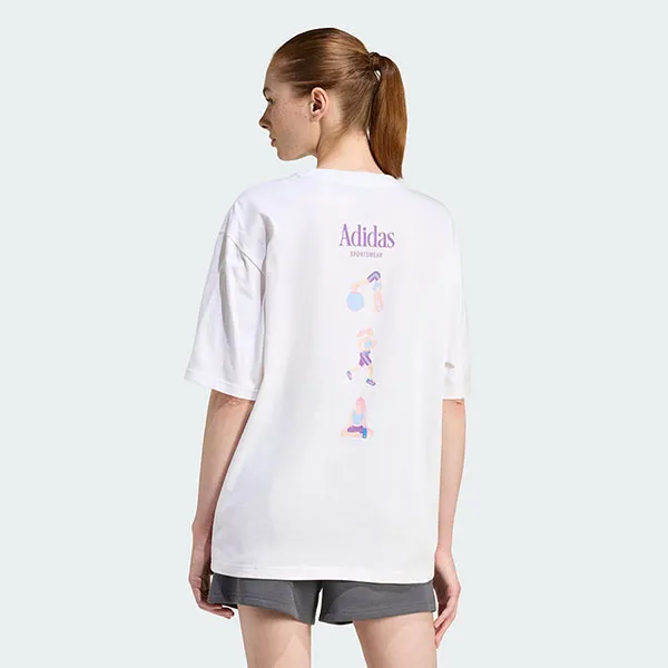 Áo Thun Nữ Adidas Soft Sports Graphic T-Shirt JZ7904 Màu Trắng Size S