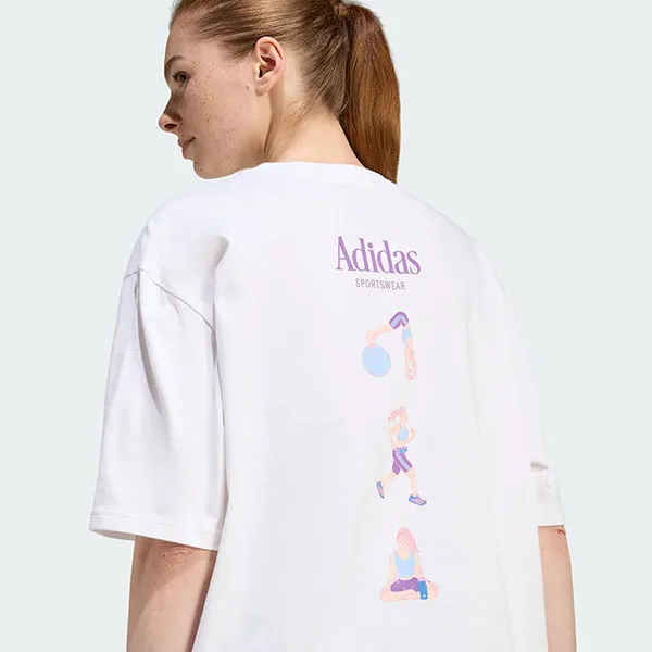 Áo Thun Nữ Adidas Soft Sports Graphic T-Shirt JZ7904 Màu Trắng Size S