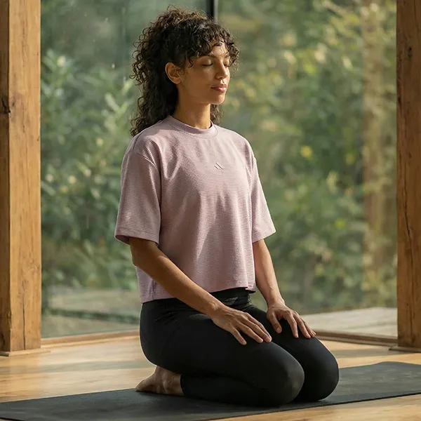 Áo Thun Nữ Adidas Waffle Yoga Motion KD2706 Màu Tím Size S