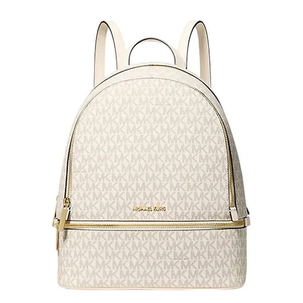 Balo Nữ Michael Kors MK Rhea Medium Signature Logo Backpack 35S5GRAB2B Màu Trắng