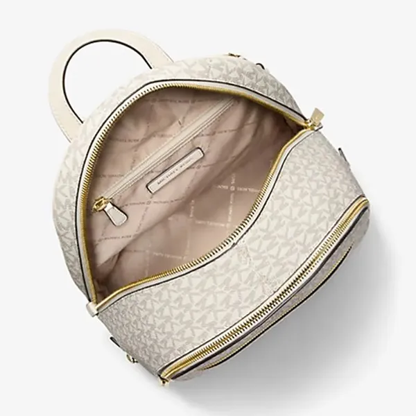 Balo Nữ Michael Kors MK Rhea Medium Signature Logo Backpack 35S5GRAB2B Màu Trắng