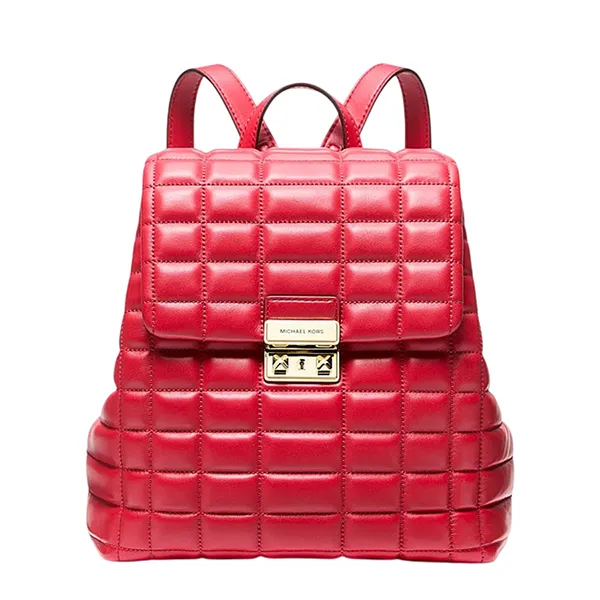 Balo Nữ Michael Kors MK Tribeca Small Quilted Leather Backpack 30F5G2RB1L Màu Đỏ