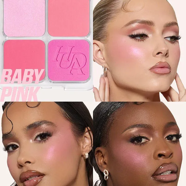 Bảng Phấn Mắt Huda Beauty Blush Filter Blurring Blushlighters Palette Tone Baby Pink