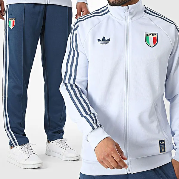 Bộ Thể Thao Nam Adidas Tracksuit 3 Stripes Italy Originals JY9630/ JY9623 Màu Xanh Size S (Form Âu)