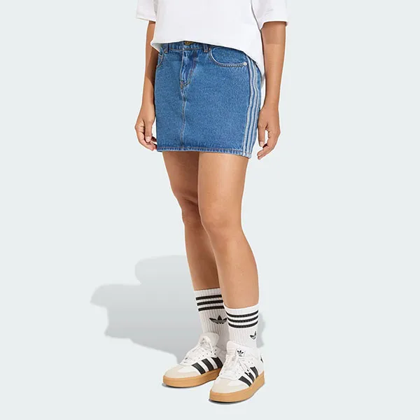 Chân Váy Nữ Adidas 3 Stripes Skirt Denim KD2901 Màu Xanh Blue Size 36