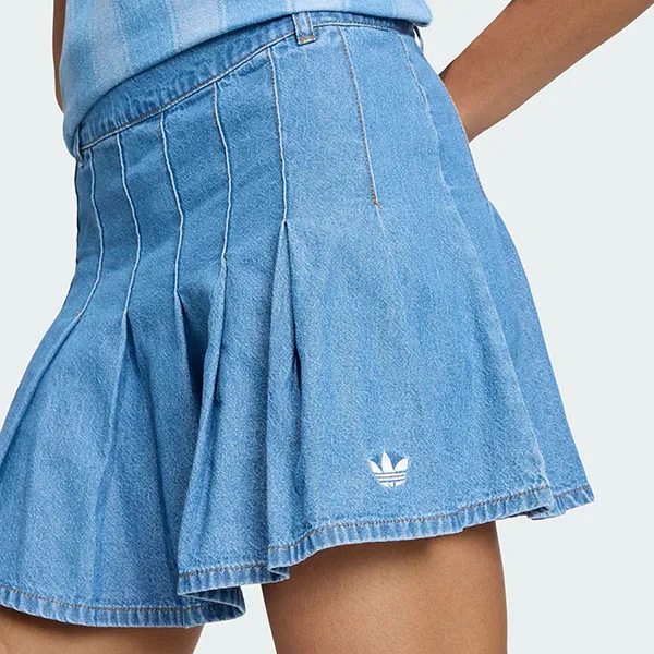 Chân Váy Nữ Adidas Denim Pleated Skirt Indigo Denim KD5523 Màu Xanh Chàm Size 32