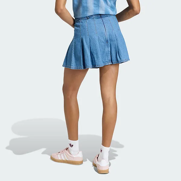 Chân Váy Nữ Adidas Denim Pleated Skirt Indigo Denim KD5523 Màu Xanh Chàm Size 32