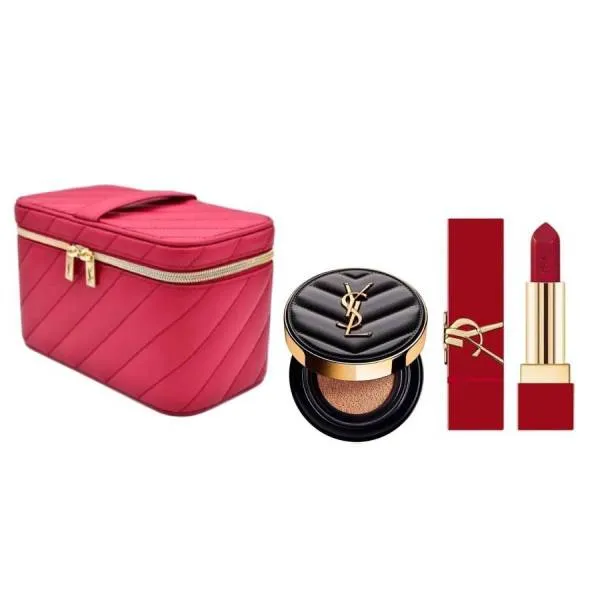 Combo Trang Điểm Yves Saint Laurent Le Cushion Encre De Peau Tone 20 + RM Muse + Túi Đựng Mỹ Phẩm
