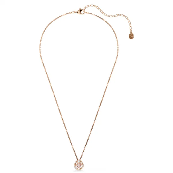 Dây Chuyền Nữ Swarovski Constella Pendant Round Cut, Dancing Stone, Pink, 18K Rose Gold Finish 5744244 Màu Vàng Hồng