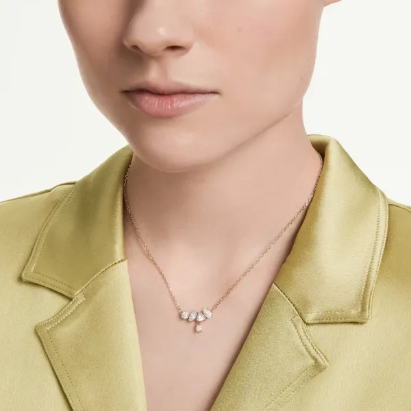 Dây Chuyền Nữ Swarovski Mesmera Necklace Mixed Cuts, White, 18K Rose Gold Finish 5747996 Màu Vàng Hồng