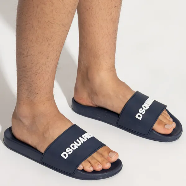 Dép Nam Dsquared2 Slides With Logo FSM0085 17208869 3085 Màu Xanh Navy Size 40