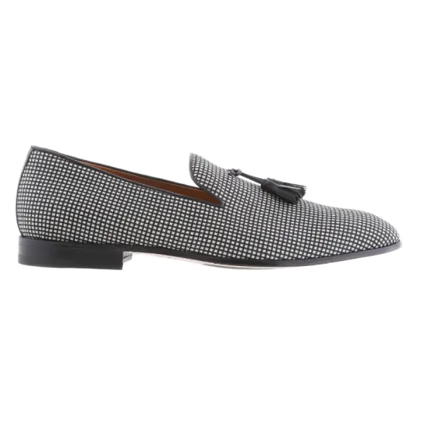 Giày Lười Nam Germano Bellesi 104-02 Màu Đen Trắng Size 41.5