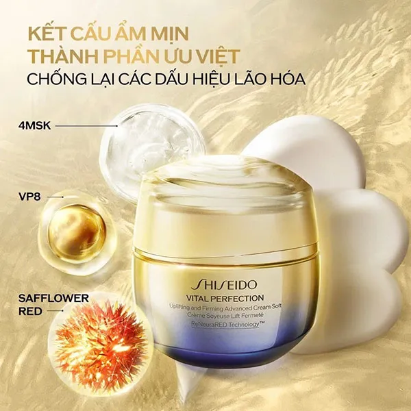 Kem Dưỡng Nâng Cơ Và Sáng Da Shiseido Vital Perfection Uplifting and Firming Advanced Cream 50ml