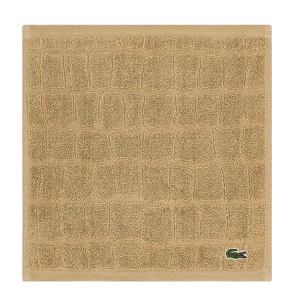 Khăn Mặt Lacoste Heritage Croc Scale Cotton Bath Washcloths 55262 LACTWL1-013 Sand Màu Vàng Cát