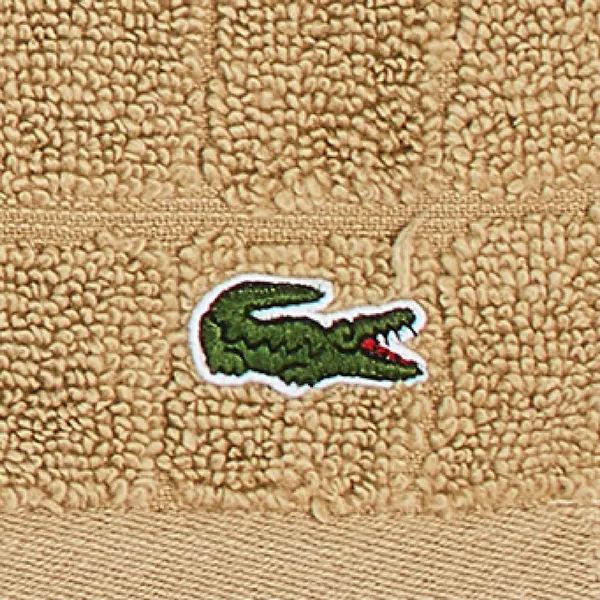 Khăn Mặt Lacoste Heritage Croc Scale Cotton Bath Washcloths 55262 LACTWL1-013 Sand Màu Vàng Cát