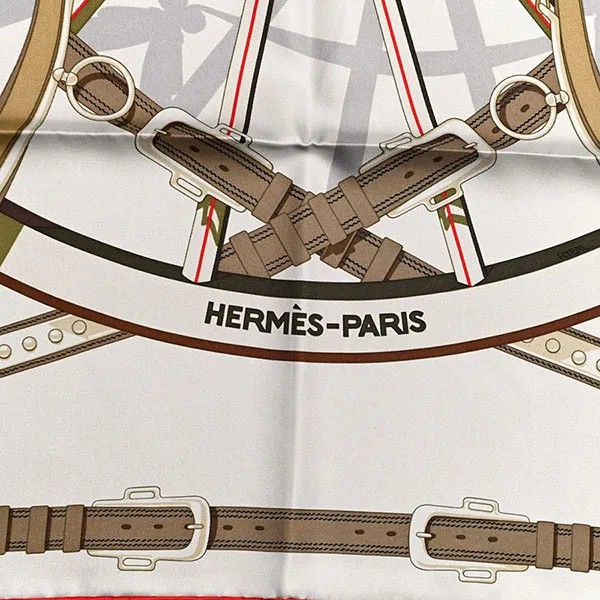 Khăn Nữ Hermès Silk En Roue Libre Scarf 90 Pierre Kaki Rouge Màu Xám Họa Tiết