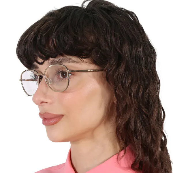 Kính Mắt Cận Nữ Jimmy Choo Demo Round Ladies Eyeglasses JC229 0RHL 54 Màu Vàng Hồng
