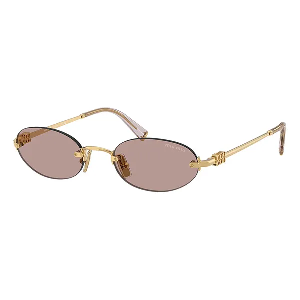 Kính Mắt Cận Nữ Miu Miu Gold Sunglasses 0MU A54S 5AK20I Màu Nâu Vàng