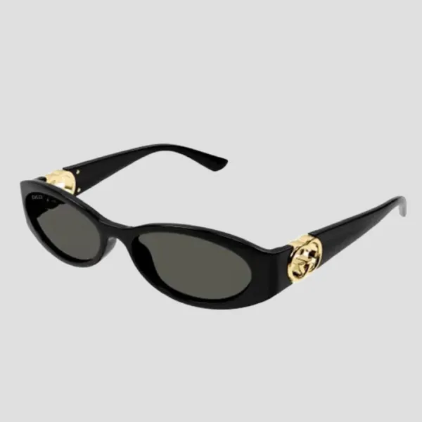 Kính Mát Nữ Gucci Black With Grey Lenses Cat Eye Sunglasses GG1660S 001 Màu Đen