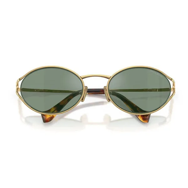 Kính Mát Nữ Miu Miu Sunglasses 0MU 52YS 5AK04M Gold Green Mirror Internal Silver Màu Xanh Vàng
