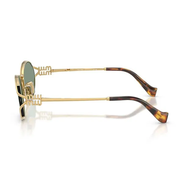 Kính Mát Nữ Miu Miu Sunglasses 0MU 52YS 5AK04M Gold Green Mirror Internal Silver Màu Xanh Vàng