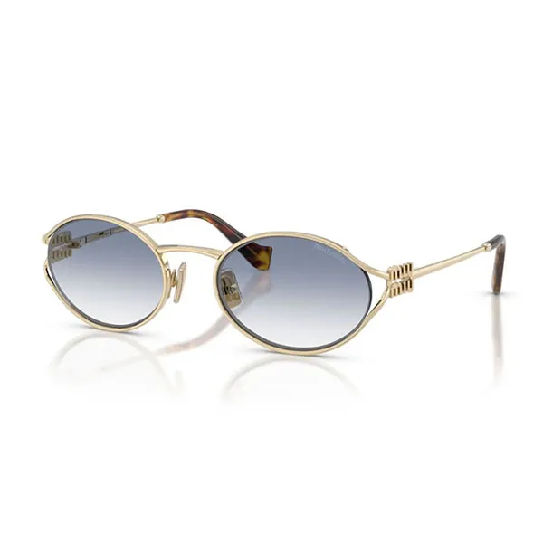 Kính Mát Nữ Miu Miu Sunglasses 0MU 52YS ZVN80O Pale Gold/ Gradient Light Blue Màu Vàng Xanh