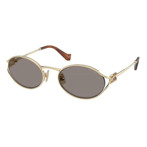 Kính Mát Nữ Miu Miu Sunglasses 0MU 52YS ZVN80Q Pale Gold/ Dark Grey Màu Xám Vàng