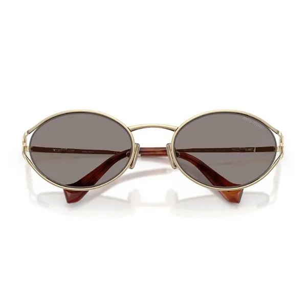 Kính Mát Nữ Miu Miu Sunglasses 0MU 52YS ZVN80Q Pale Gold/ Dark Grey Màu Xám Vàng